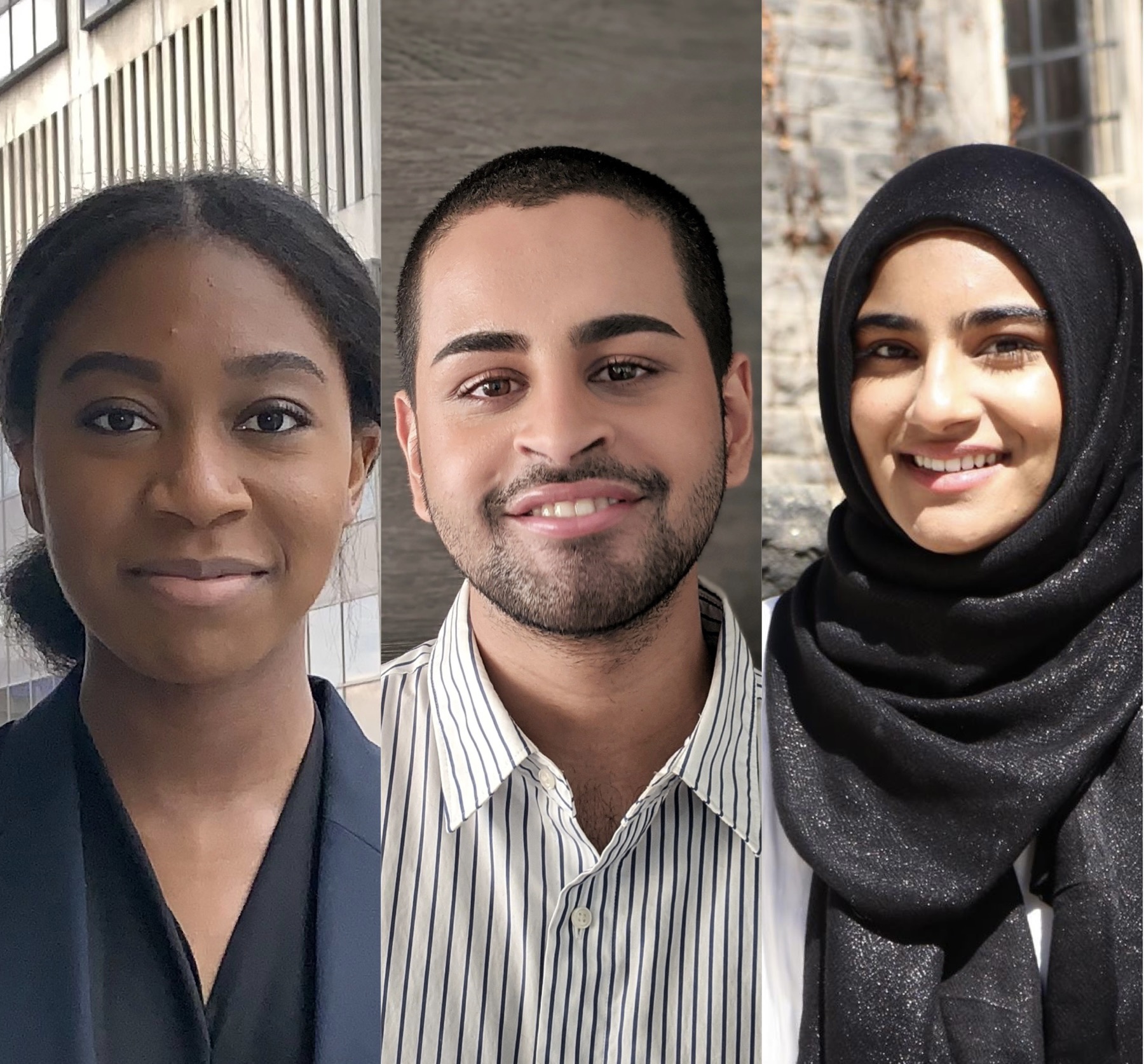 Deborah Chima, Vansh Kapoor, and Khadija Waseem, BCom '21