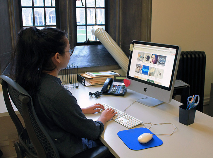 Girl looking at monitor