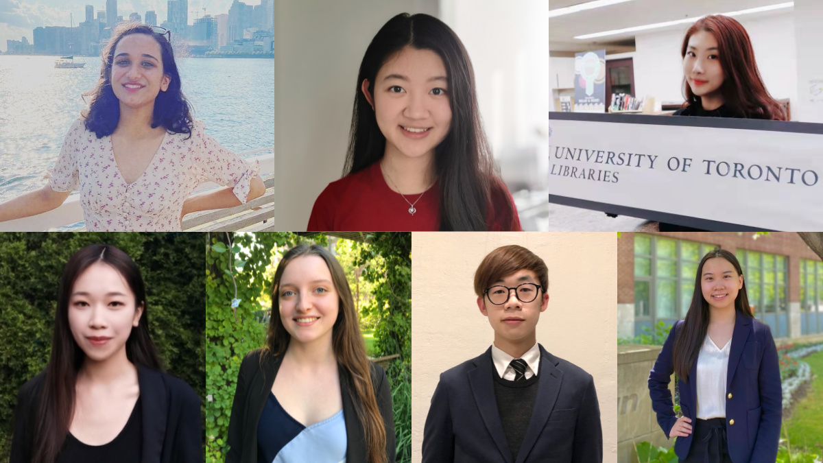 Diversity award recipients (From top left) Priyanka Saini, Kelly Cao, Sonjia Liu, Tiffany So, Alicia Long, Tsun Ting Ryan Tsai, and Jessica Lu