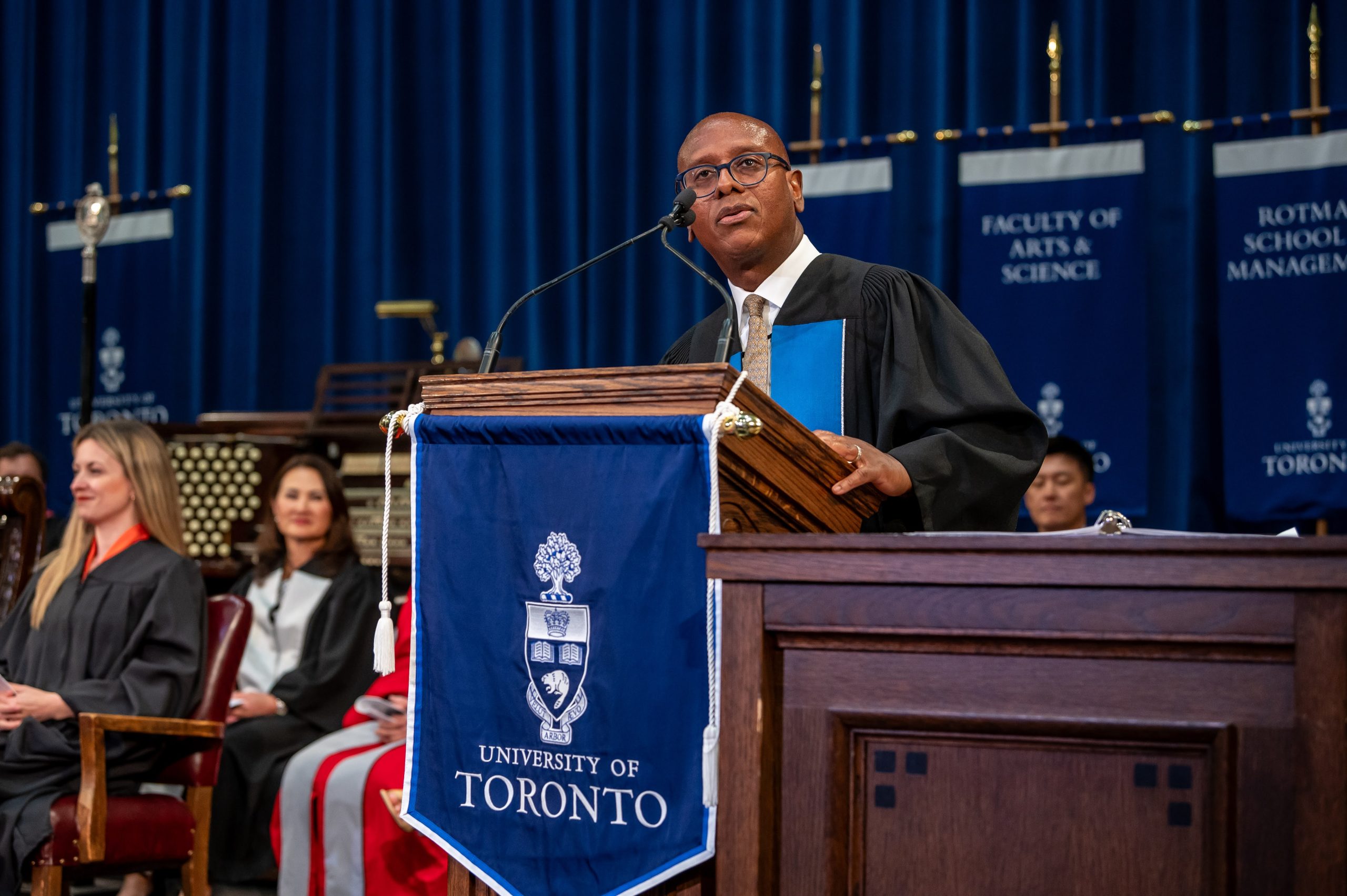 Man standing at podium